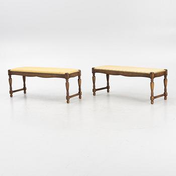 Benches, a pair, first half of the 20th century.