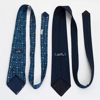 Hermès, four silk ties.