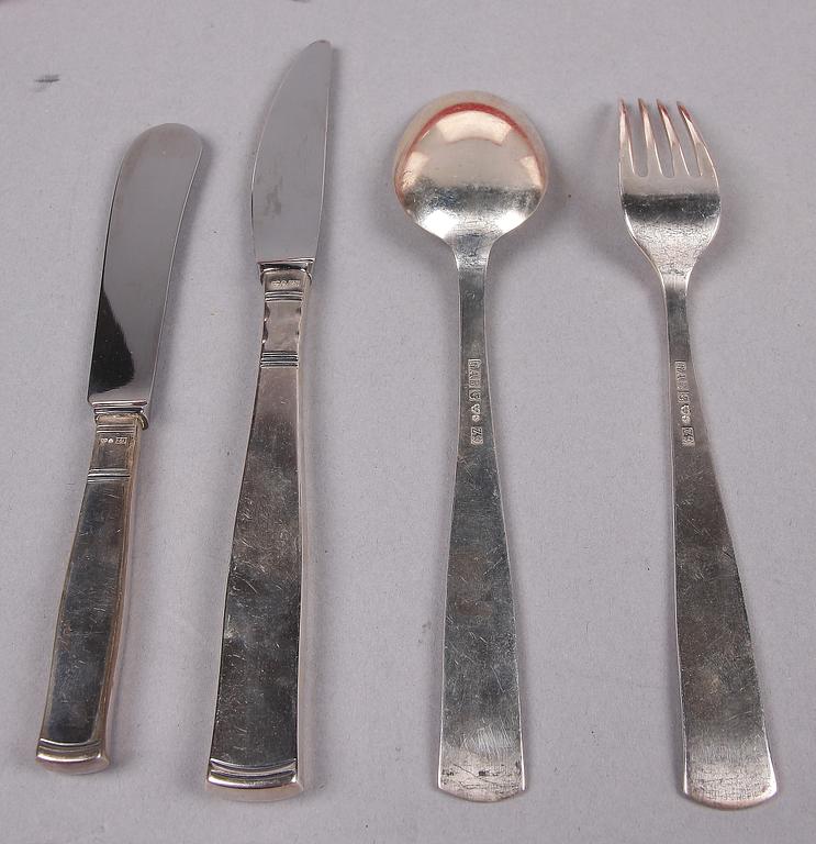 BESTICK, 40 delar. Silver, GAB, 1974. Modell Rosenholm.