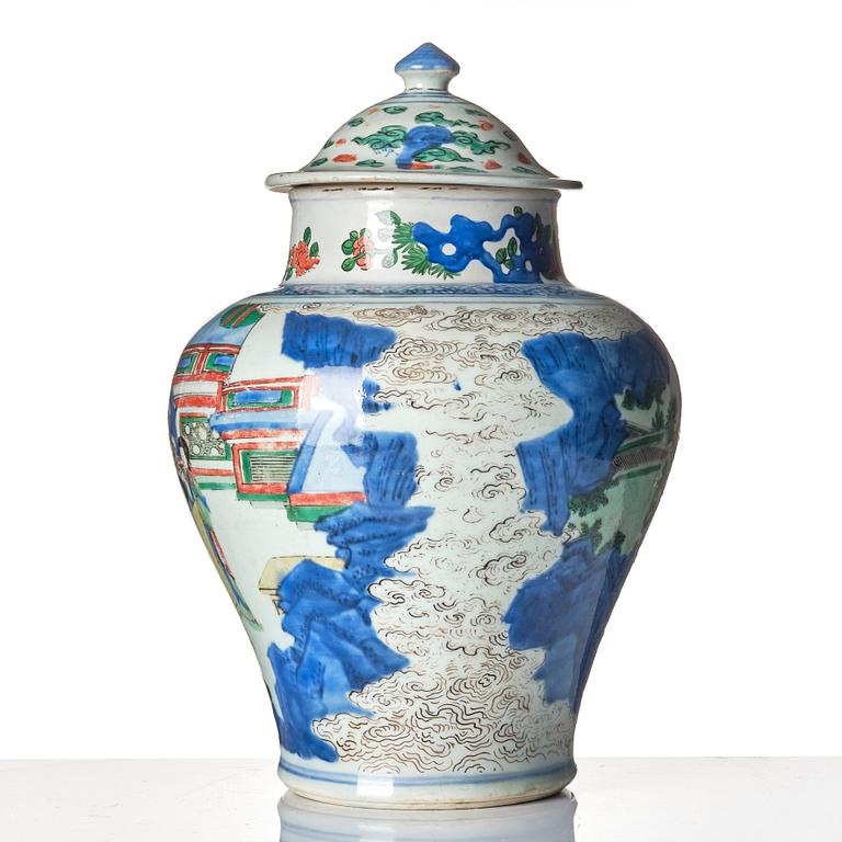 A Transition jar with cover, 17th Century.