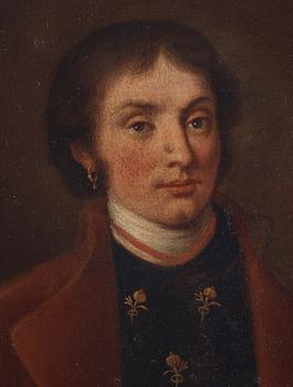 OKÄND KONSTNÄR, tidigt 1800-TAL. Porträtt av proberare och hans maka.