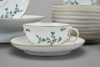 KAFFESERVIS, 19 delar, Royal Copenhagen, 1800-talets andra hälft.