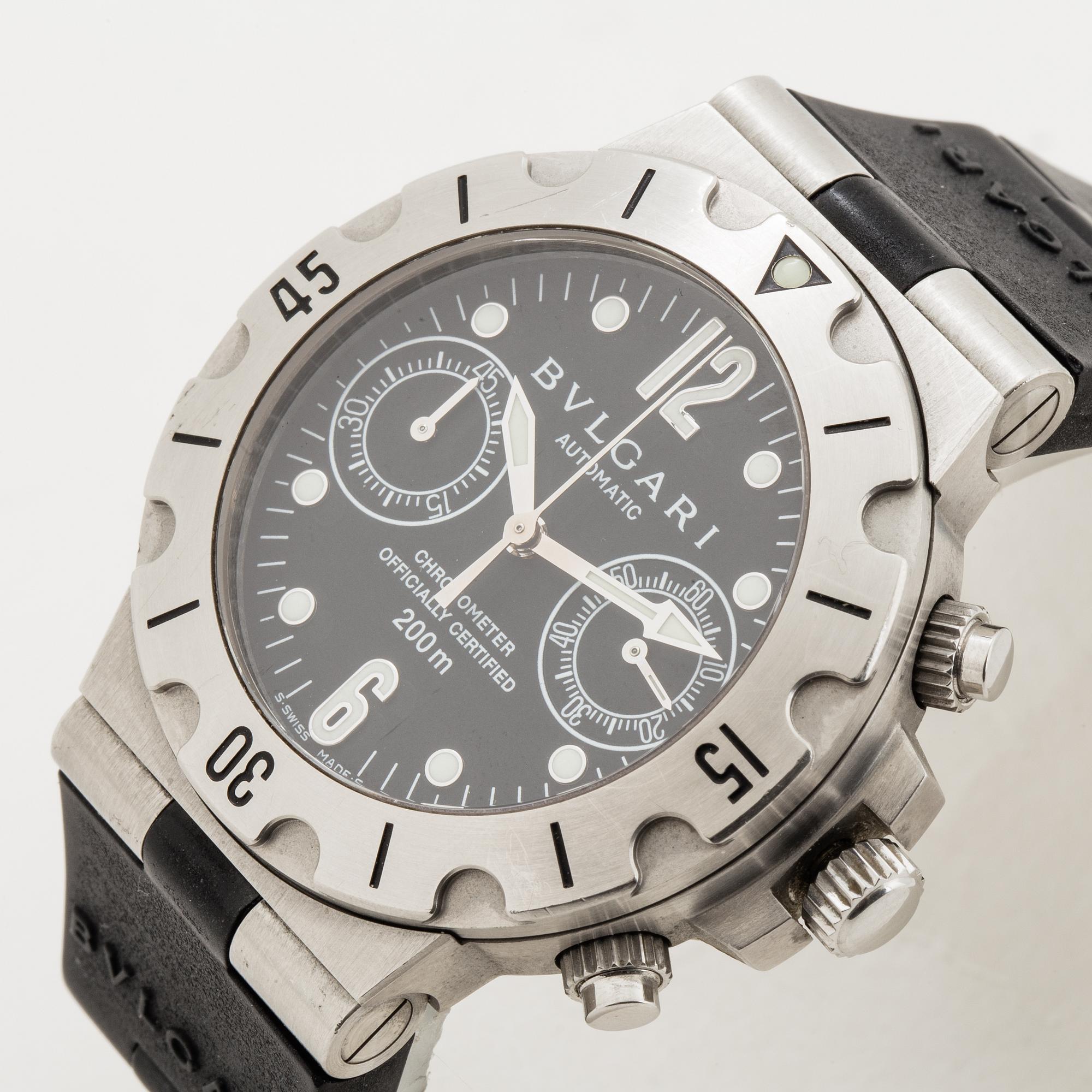 Bvlgari, Scuba Diagono Chronograph, wristwatch, 38 mm.