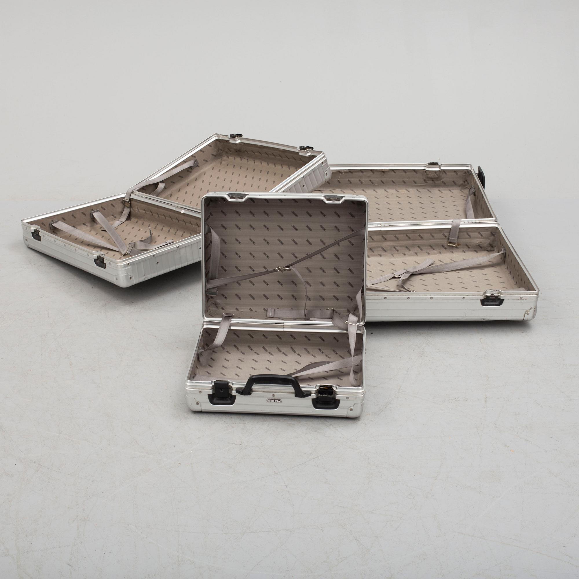 A set of three Rimowa bags later part of the 20th century.
