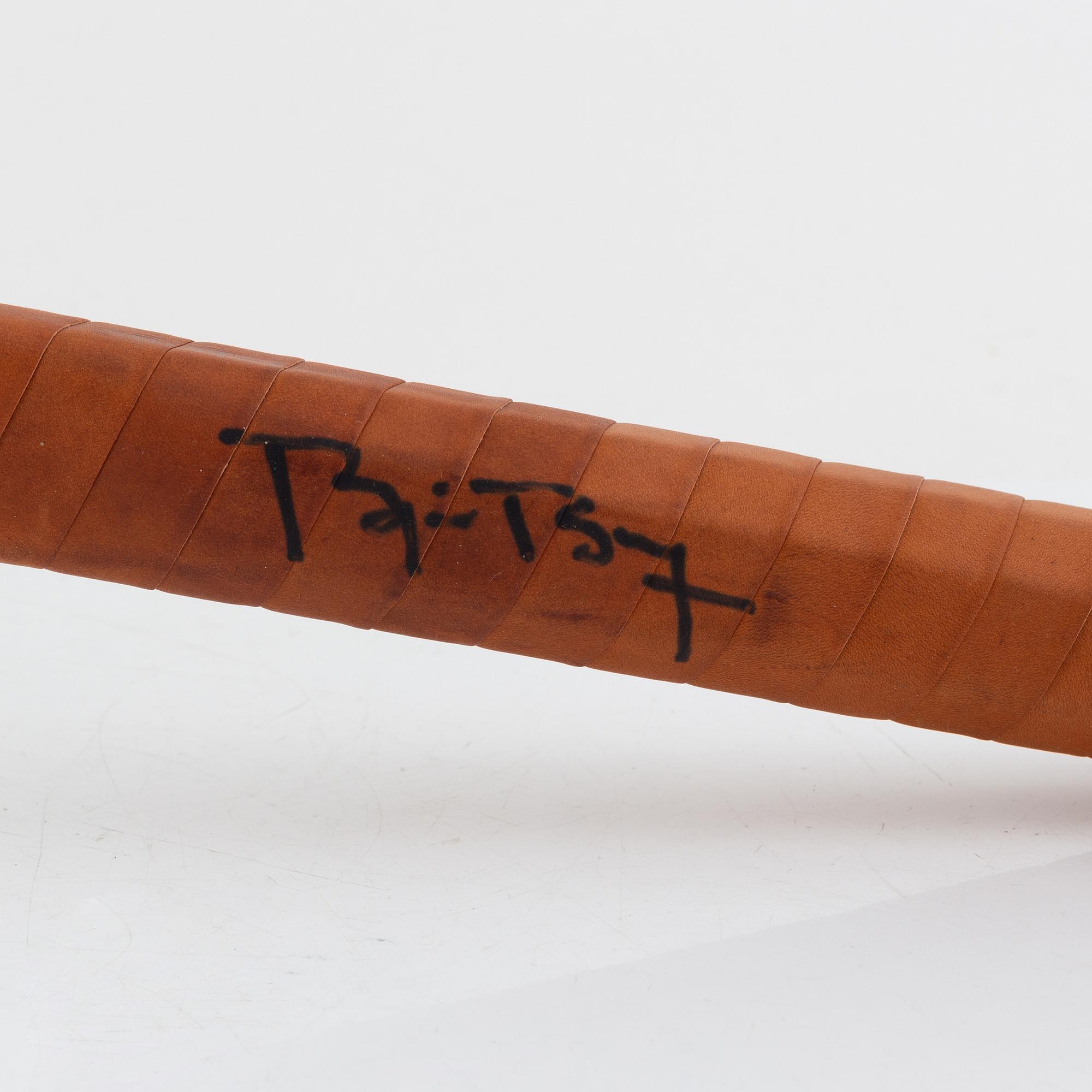 Tennis racket, Signed by Björn Borg. Donnay, specially customized white-painted wooden racket.