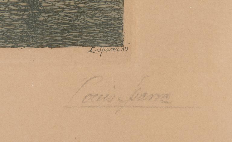 Louis Sparre, etsaus, signeerattu ja numeroitu 9/30.