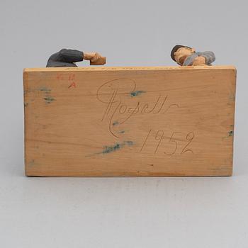 HERMAN ROSELL, sculpture, painted wood, signed and dated 1952.