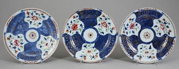 TALLRIKAR, 7 st, porslin, Qianlong, Kina 1700-tal.