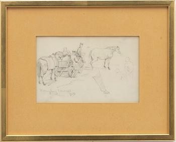 Fritz von Dardel, Lantliga scener, blyertsteckningar, 3 st.
