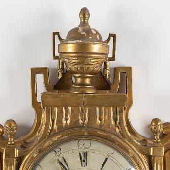A Gustavian wall clock, dial signed Petter Lundmark, Stockholm. Late 18th century.