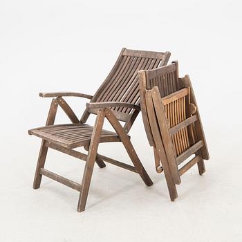 A 9 pcs stained teak garden suite by Brafab around 2000.