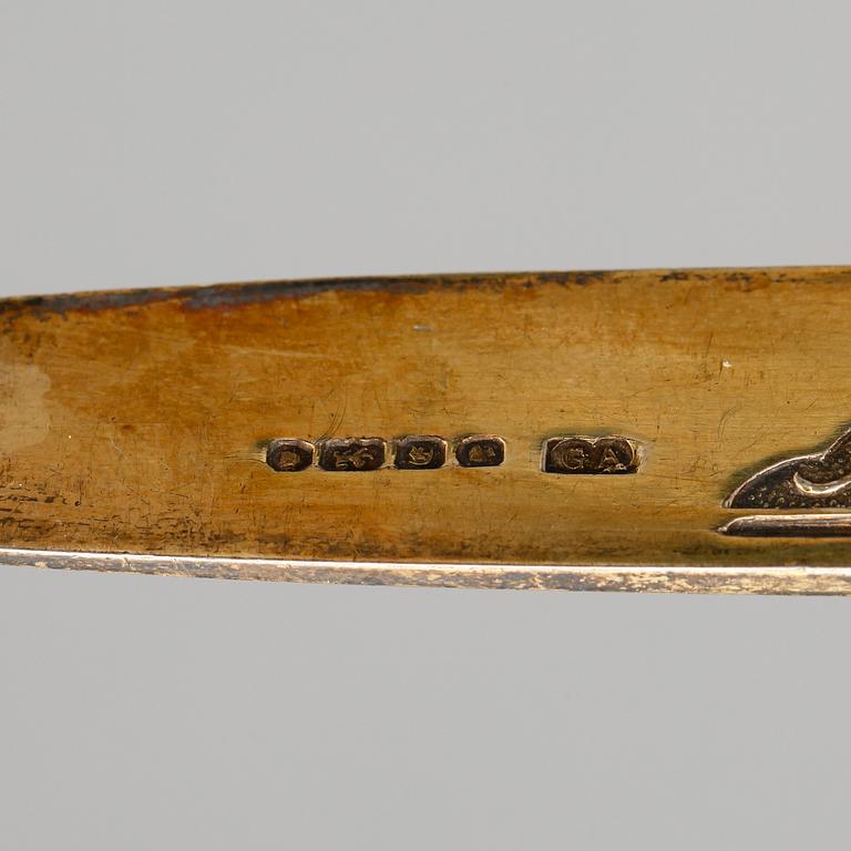 BESTICK, 3 delar, silver samt sten och metall, bl.a 1800-talets första hälft, England.