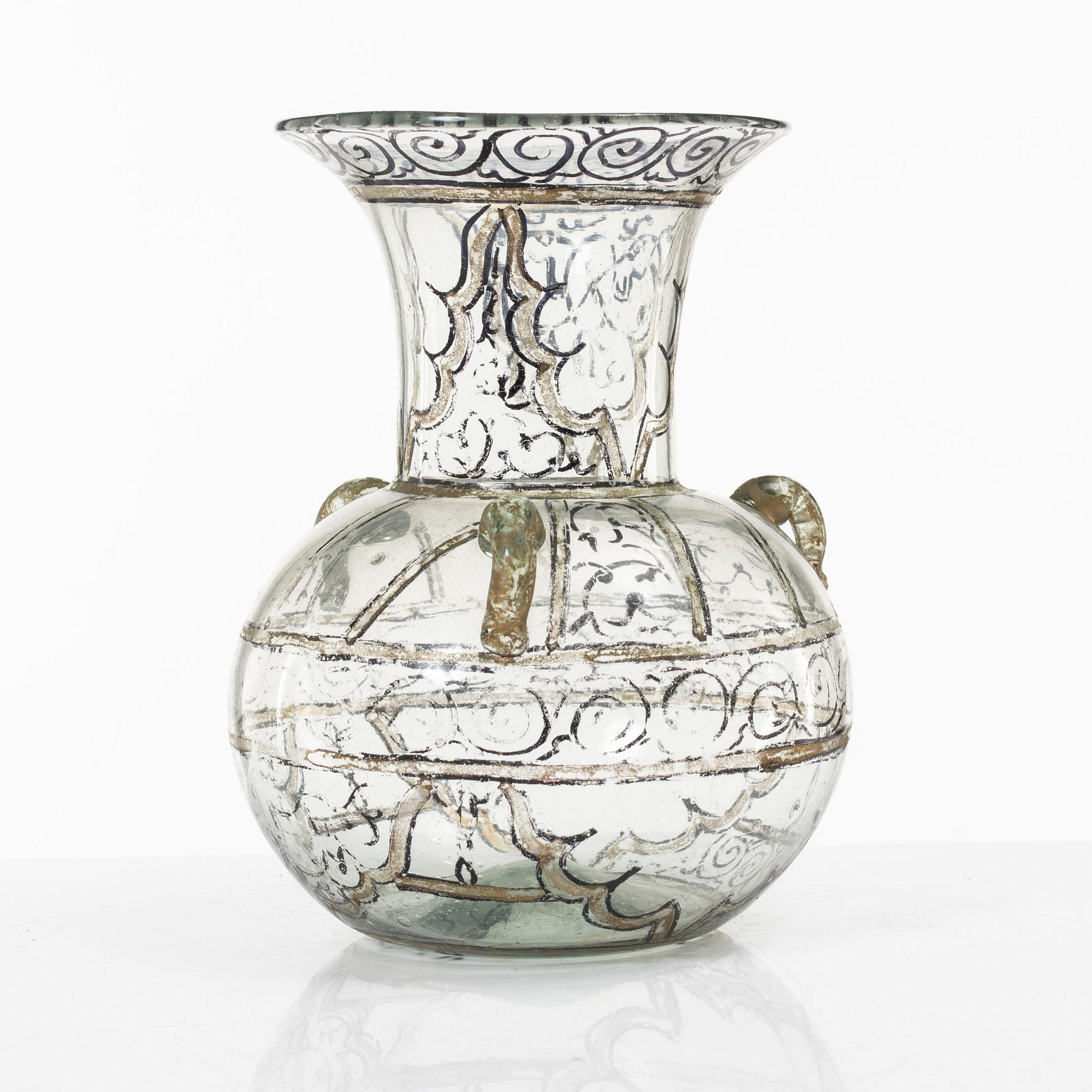 A glass vase, Ottoman cultural area.