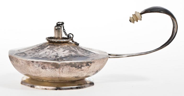 OLJELAMPA, silver, Erik Fleming för Atelier Borgila 1921.