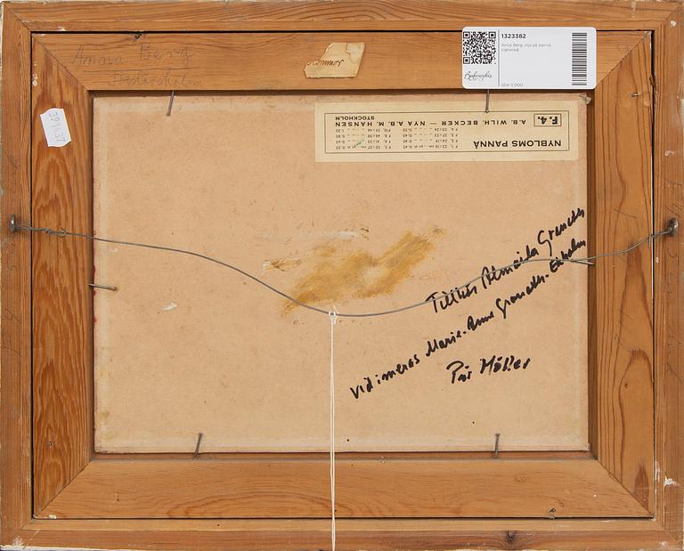 Anna Berg, a signed oil on board.