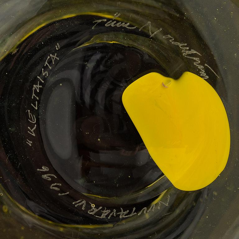 Tiina Nordström, a glass sculpture, signed Tiina Nordström Nuutajärvi 1996.