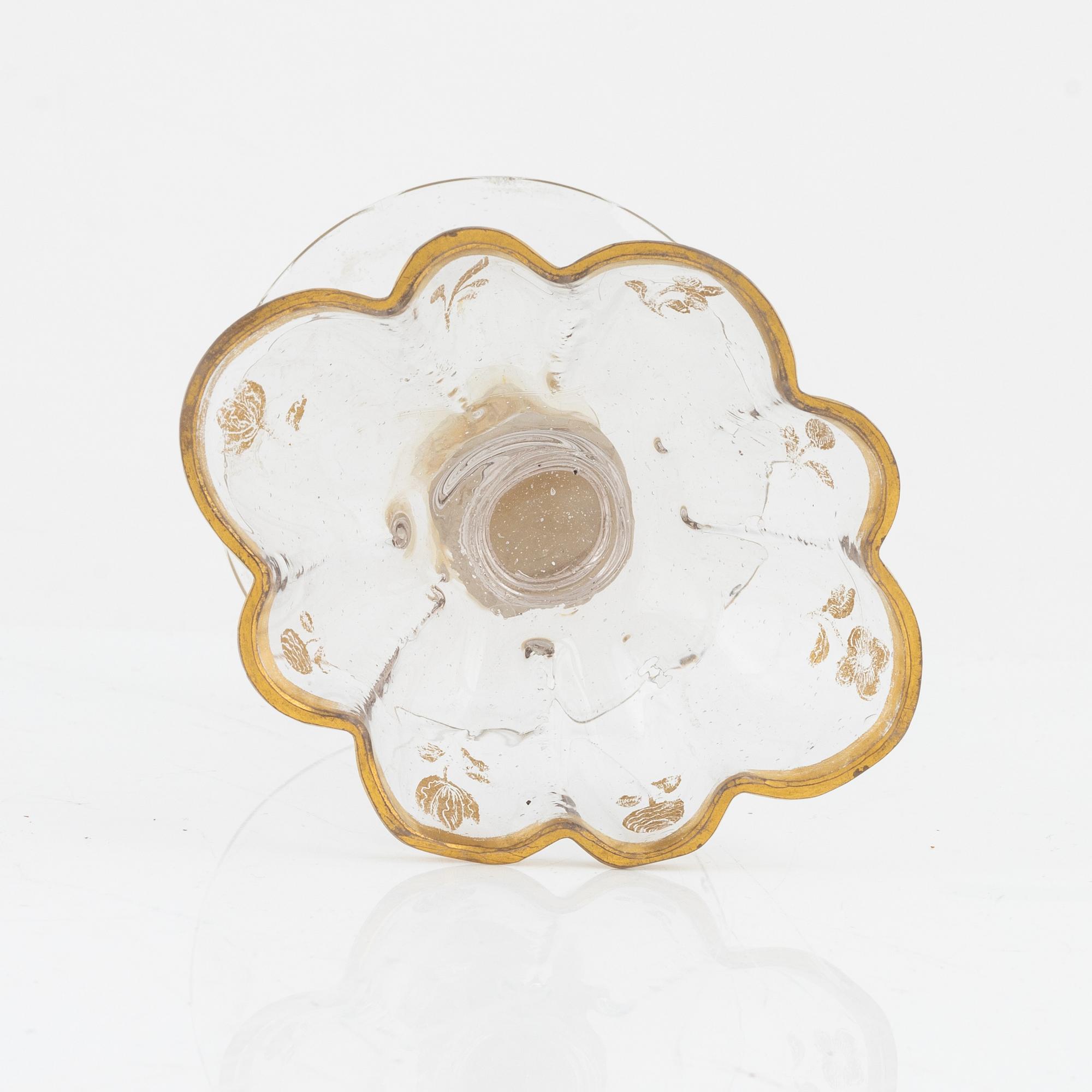 Uppsatsskål, glas, 1700-tal.