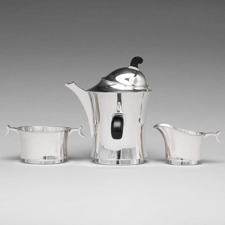 John Färngren, a three pieces silver coffee service, Stockholm 1930.