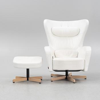 Helge Taraldsen, an 'Amanda' leather easy chair and ottoman, Brunstad, Norway, 2014.