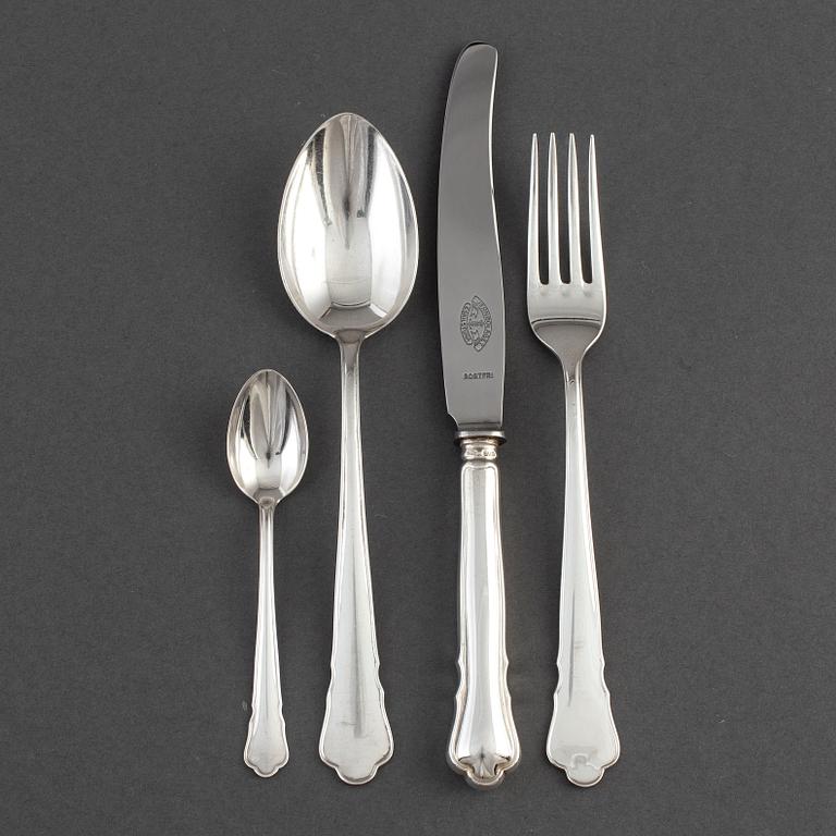 48 psc silver cutlery 'Chippendale'. GAB Stockholm.