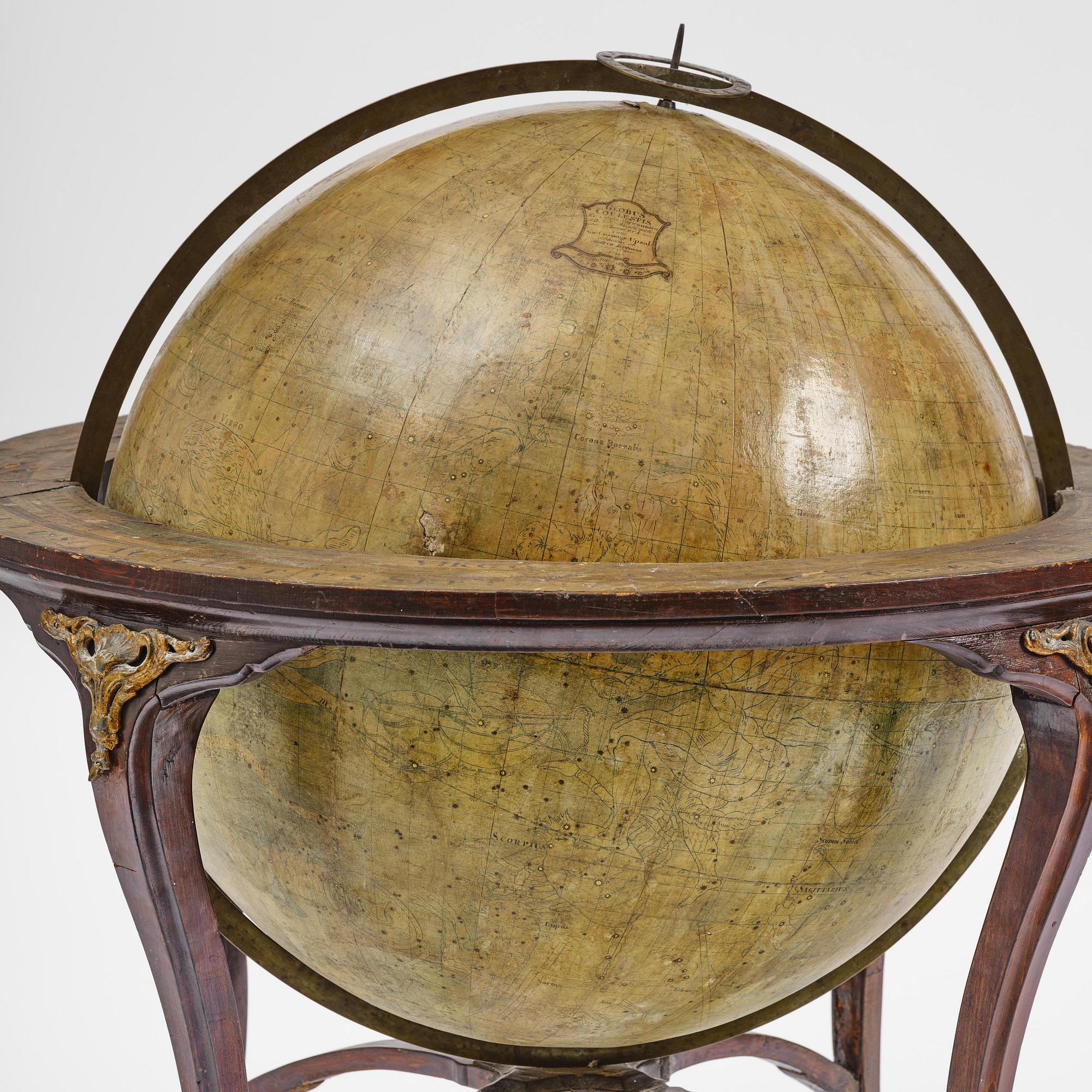 A celestial globe by A. Åkerman (manufacturer of globes in Uppsala 1759-78), 1766.