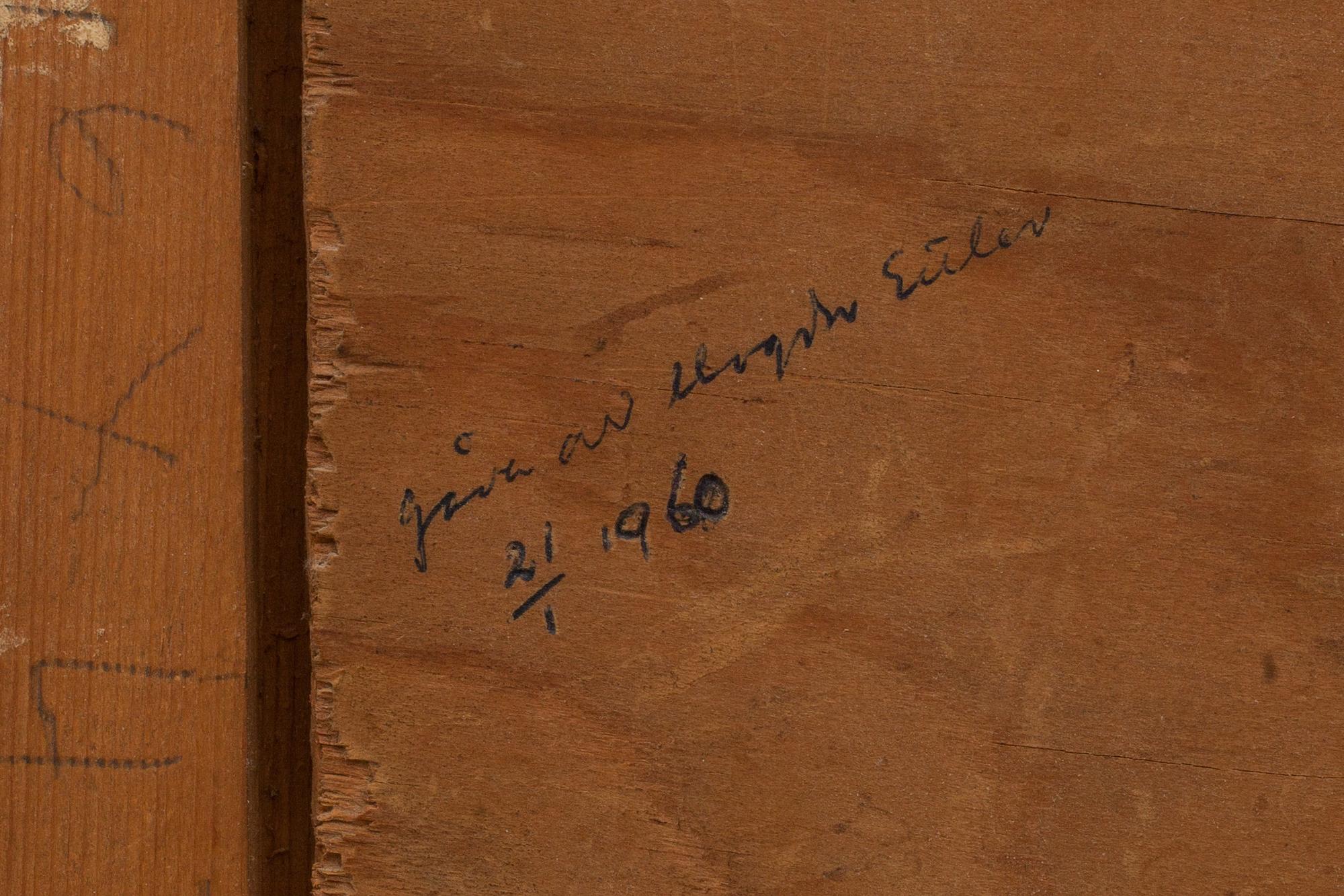 OKÄND KONSTNÄR. Olja på pannå. Monogramsignerad HS och daterad 20 8 1911.
