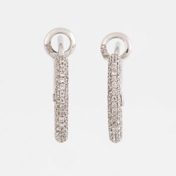 Brilliant-cut diamond pavé earrings.