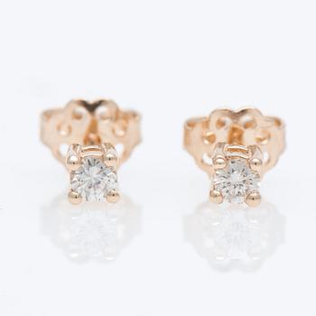 ÖRHÄNGEN, briljantslipade diamanter, 14K guld.