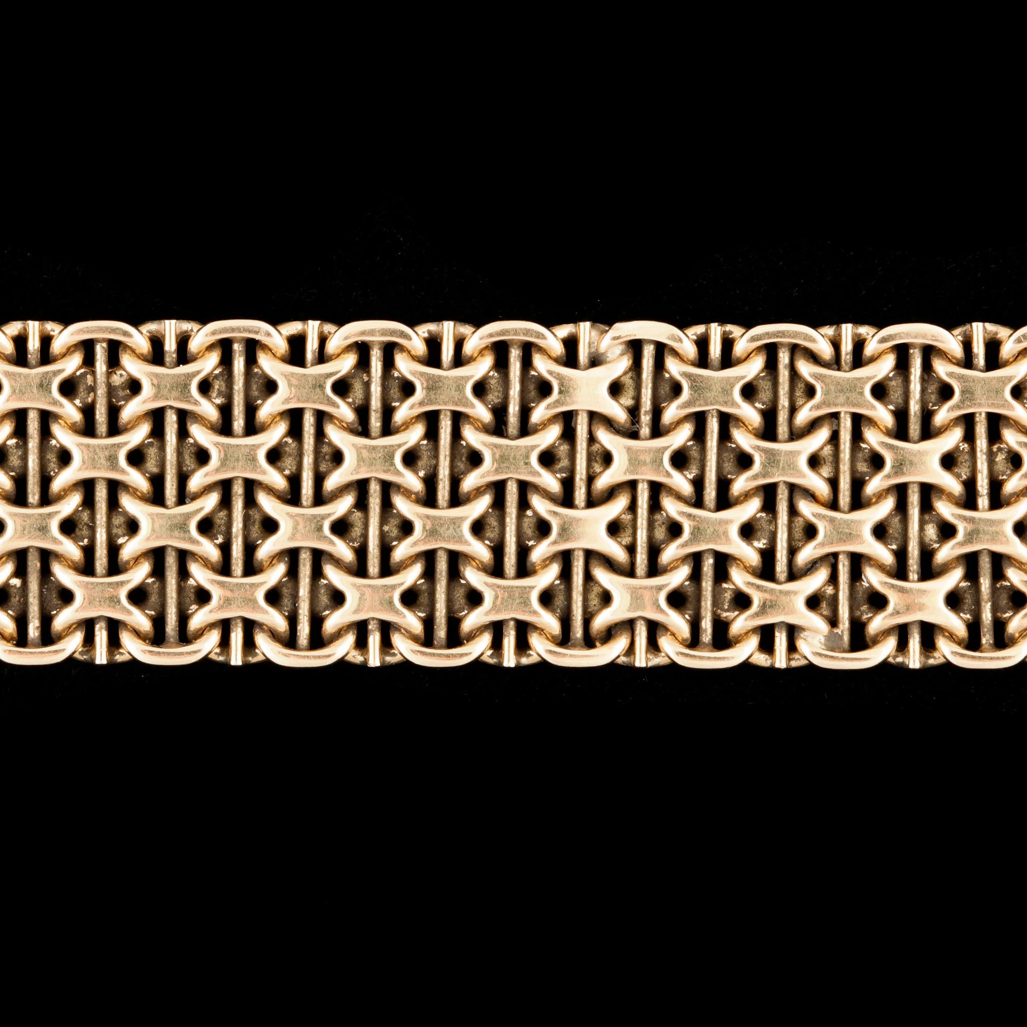 ARMBAND, 18K guld, Esto Guldvarufirman, Stockholm 1966. Vikt ca 30g.