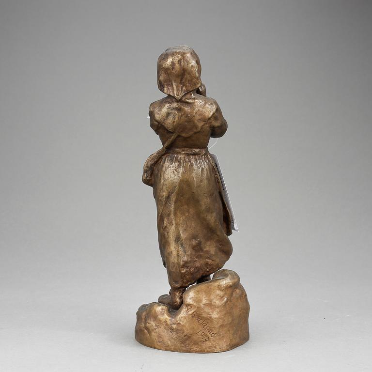 ARVID BACKLUND, skulptur, brons. Signerad och daterad 1917.