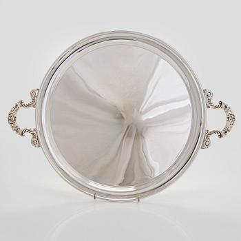 A silver-plated tray, second half of the 20th century.