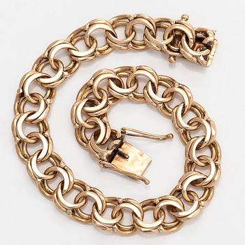 A 14K gold bismarck link bracelet, Lauri Suninmäki, Helsinki 1968.