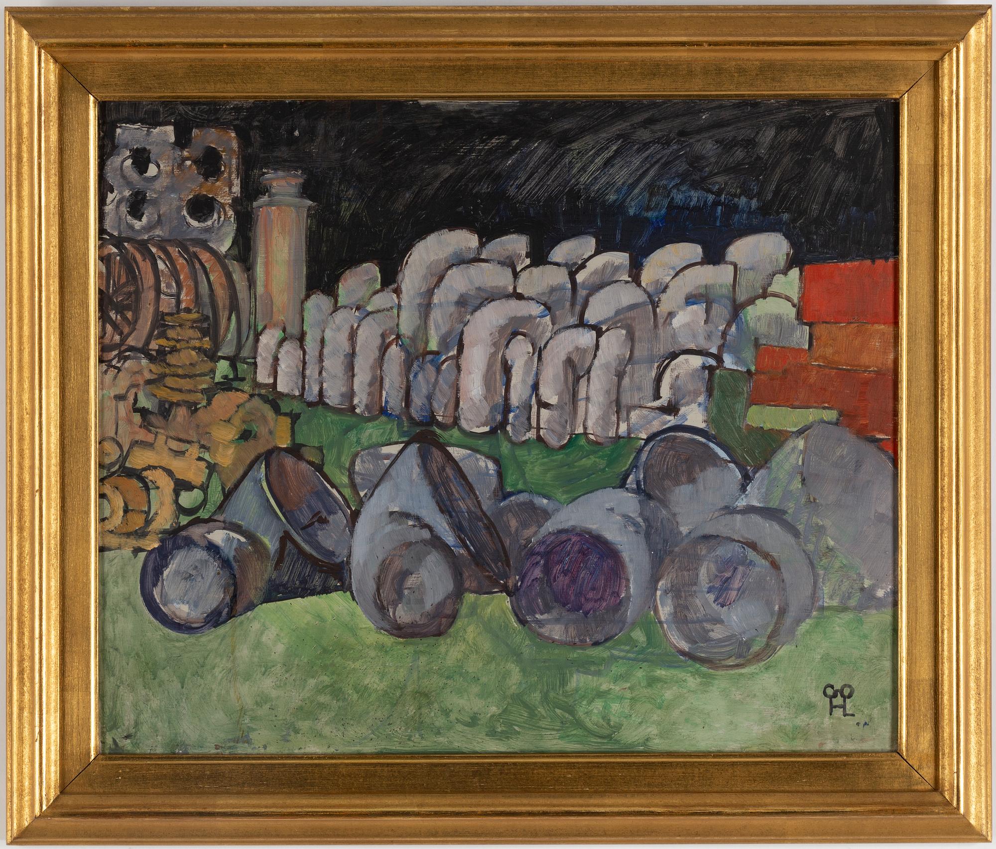 Hilding Linnqvist, oil on panel, signed.