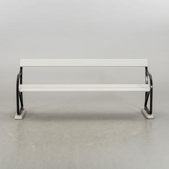 A cast iron garden sofa ends by Folke Bensow, Näfveqvarns Bruk, early 20th century.