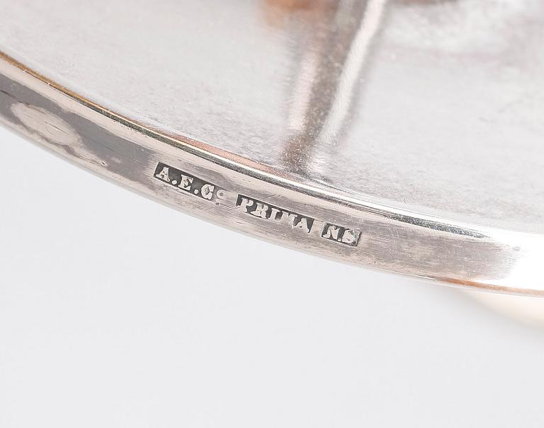 LJUSSTAKAR, 2 par, nysilver, bl a AEG, art deco, 1900-talets första hälft.