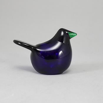 OIVA TOIKKA, glasfågel, Green Flycatcher 1972, signerad O.Toikka, Nuutajärvi Notsjö.