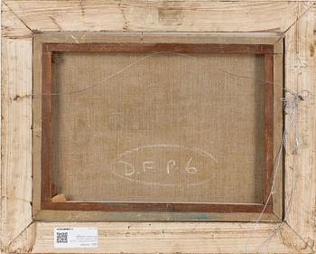 OKÄND KONSTNÄR, olja på duk, otydligt signerad. 1800-talets andra hälft.