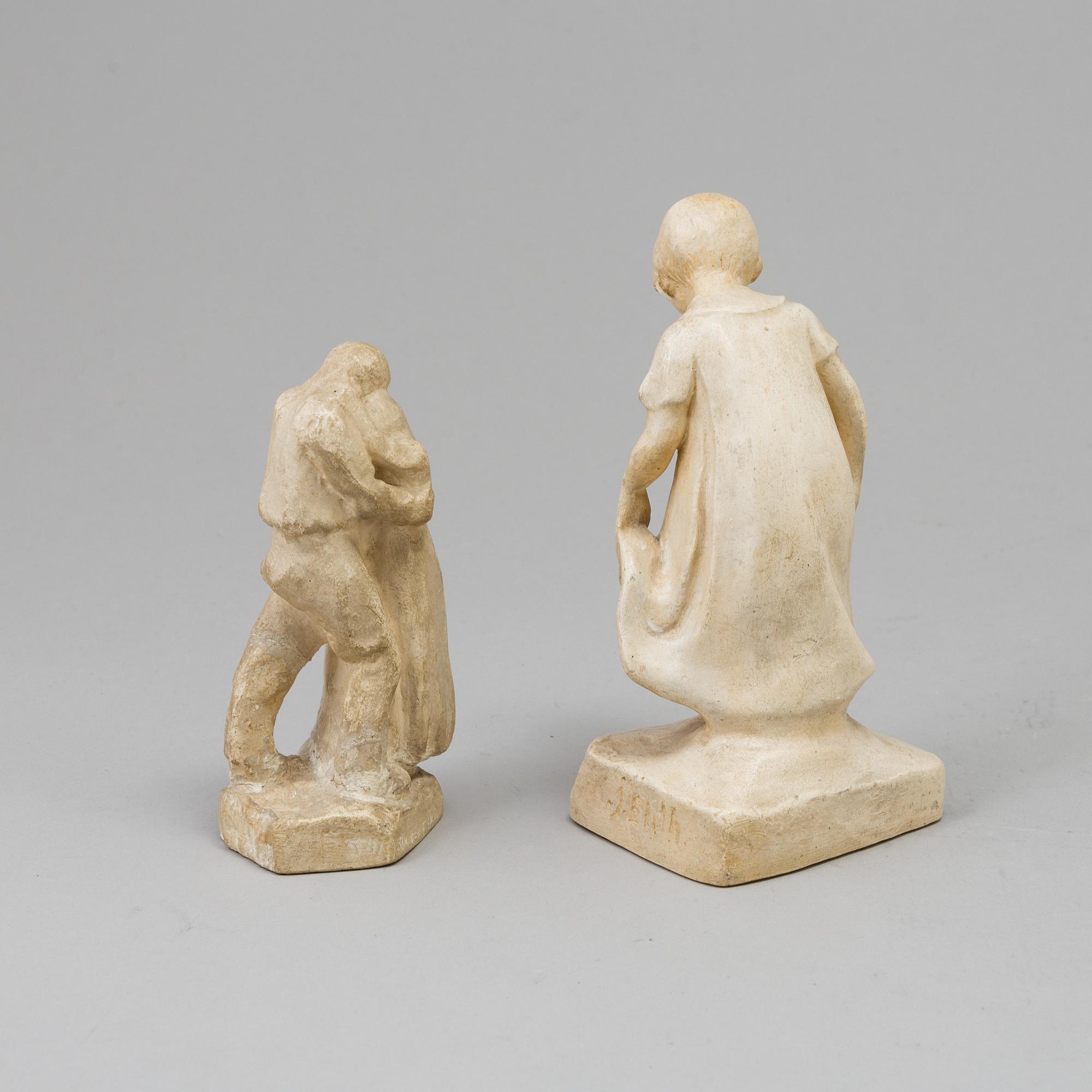 CARL ELDH, 2 plaster  sculptures, signed.
