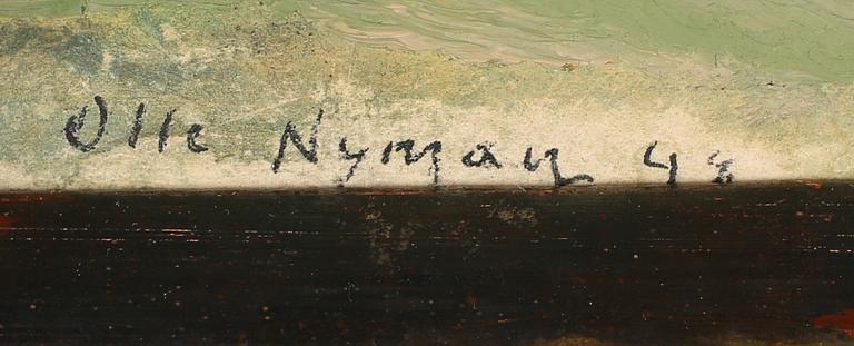 OLLE NYMAN, olja på pannå, signerad och daterad -48.