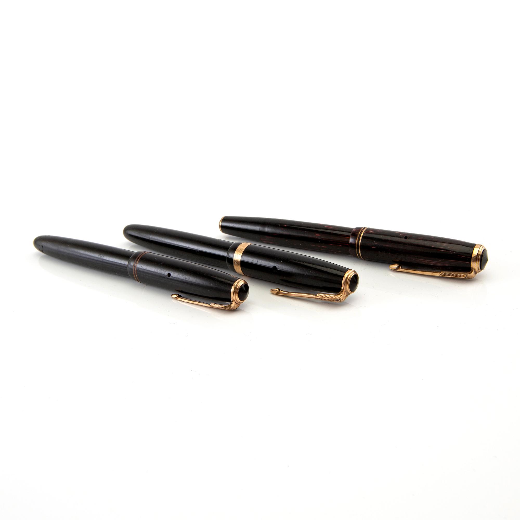 Parker Vacumatic fountain pens, 3 pcs.