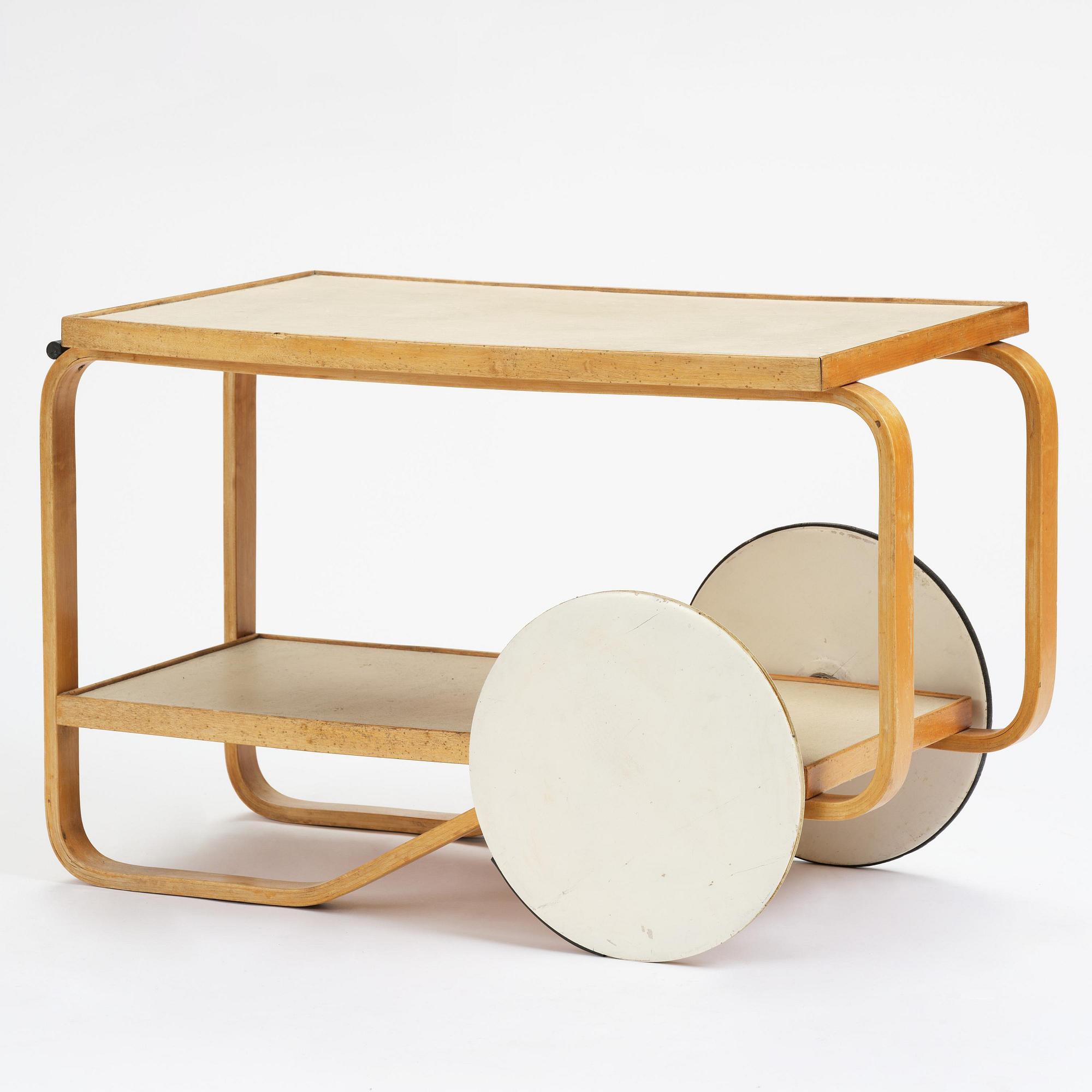 Alvar Aalto, serveringsvagn, modell "98", O.Y. Huonekalu-ja Rakennustyötehdas A.B, för Finmar Ltd, Finland, 1934-39.