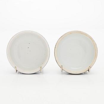 A pair of famille verte jars with covers, China mid 20th century.