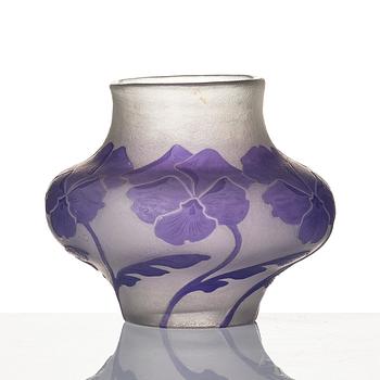 Karl Lindeberg, an Art Nouveau cameo glass vase, Kosta, Sweden, model 167.