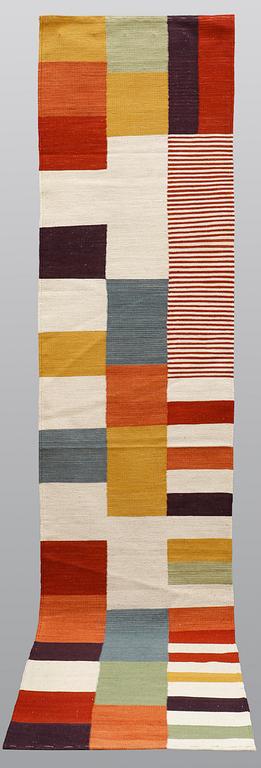A runner, flat weave, ca 344 x 77 cm.