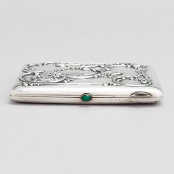 A Russian silver cigarette case, maker's mark of Mikhail Tarasov, Moscow 1908-14.