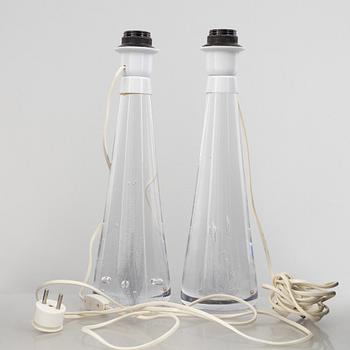 Vicke Lindstrand, bordslampor, ett par, Kosta.