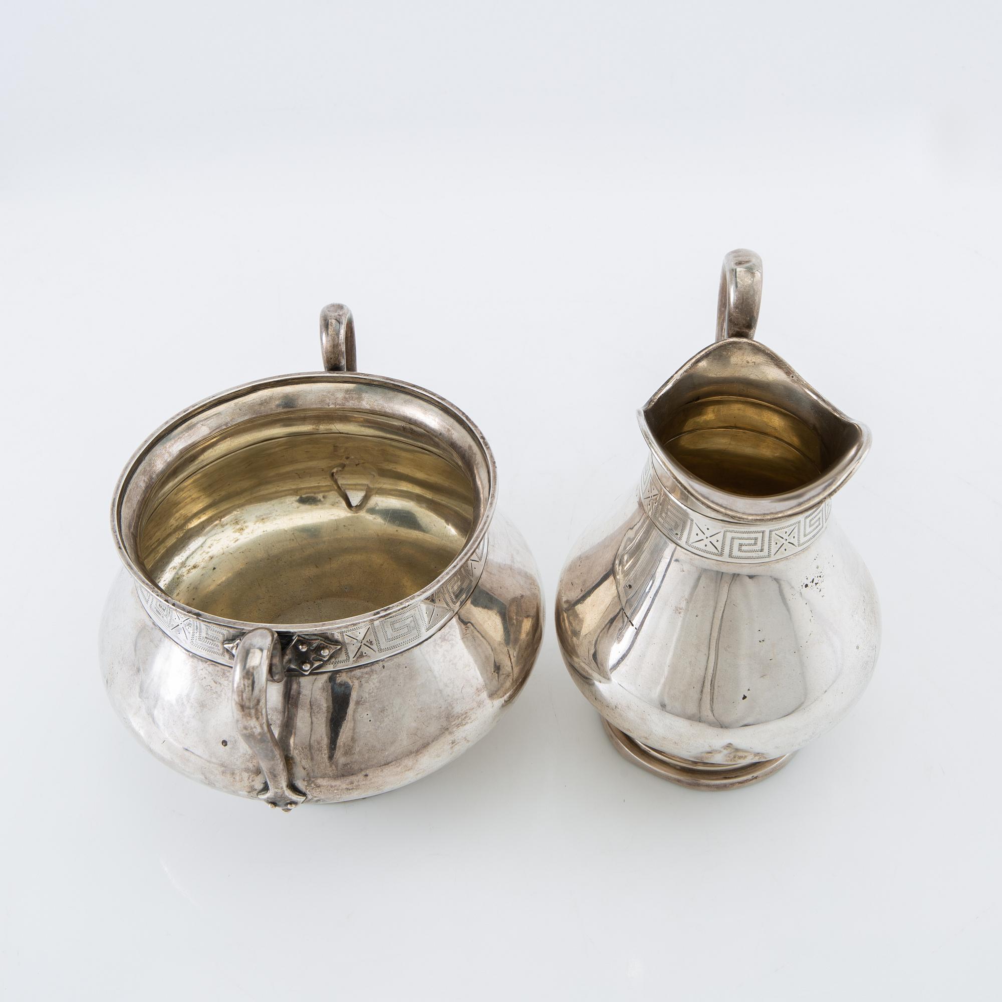 Jug and bowl, silver, Tostrup Norway.