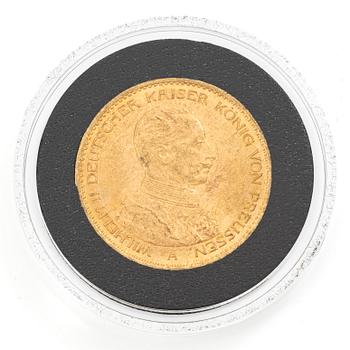 Guldmynt, Tyskland, Wilhelm II, 20 Mark, 1913.