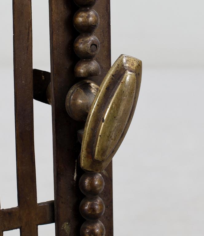DÖRR med SIDOGALLER, 2 st, mässing, art deco, 1930/40-tal.