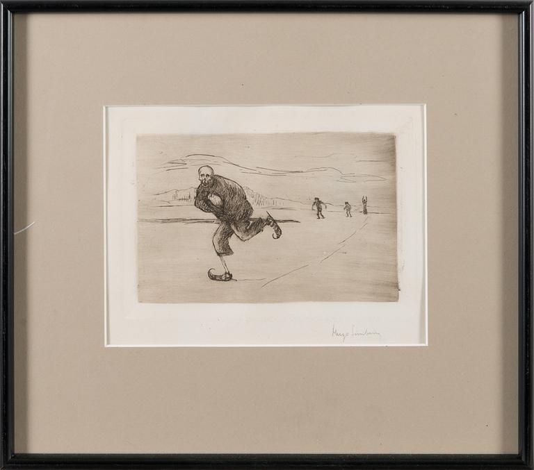 etching and drypoint, later signature.